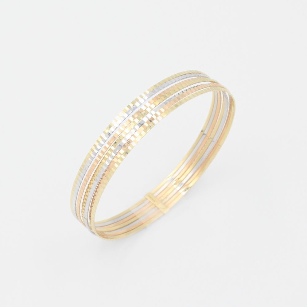 Semanario de Oro 14k de Diseño Sólido con Diamantado Brillante mod. 8999