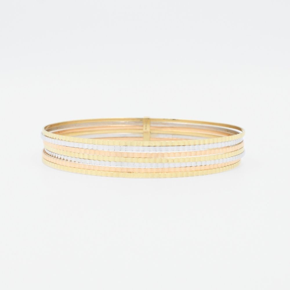 Semanario de Oro 14k de Diseño Sólido con Diamantado Brillante mod. 8999