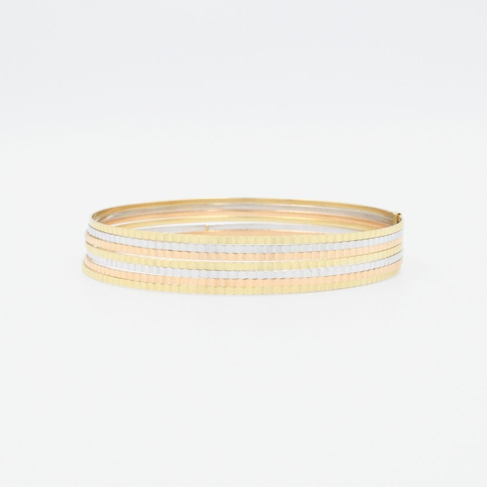 Semanario de Oro 14k de Diseño Sólido con Diamantado Brillante mod. 8999