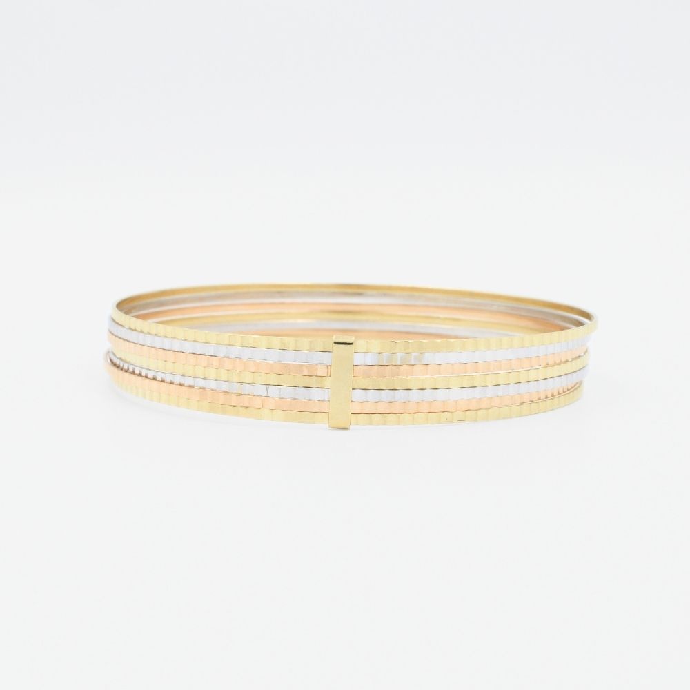 Semanario de Oro 14k de Diseño Sólido con Diamantado Brillante mod. 8999