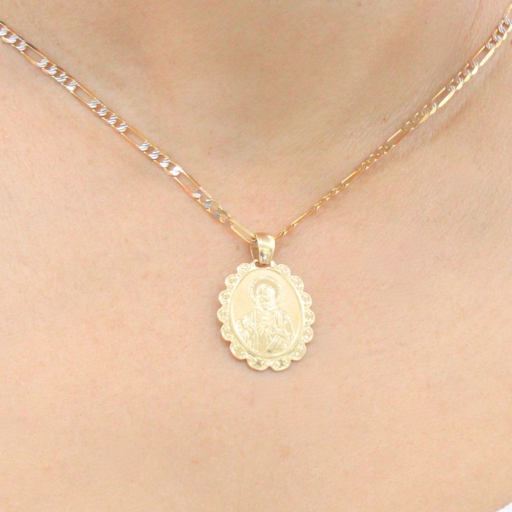 Medalla de Oro 14k Sagrado Corazón mod. 9515