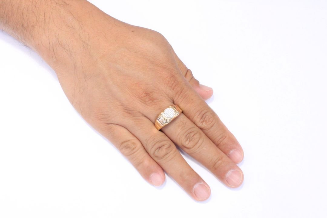 Anillo con Zirconias de Oro Rosa y Amarillo mod. 5668 - Joyería Orovel’s