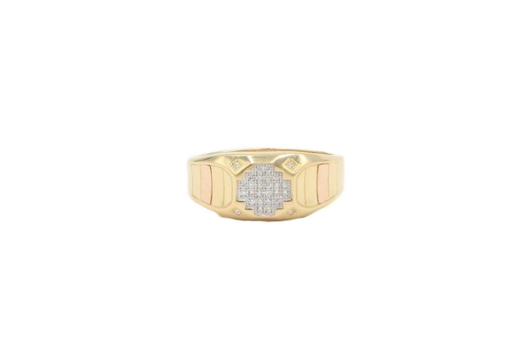 Anillo con Zirconias de Oro Rosa y Amarillo mod. 5668 - Joyería Orovel’s