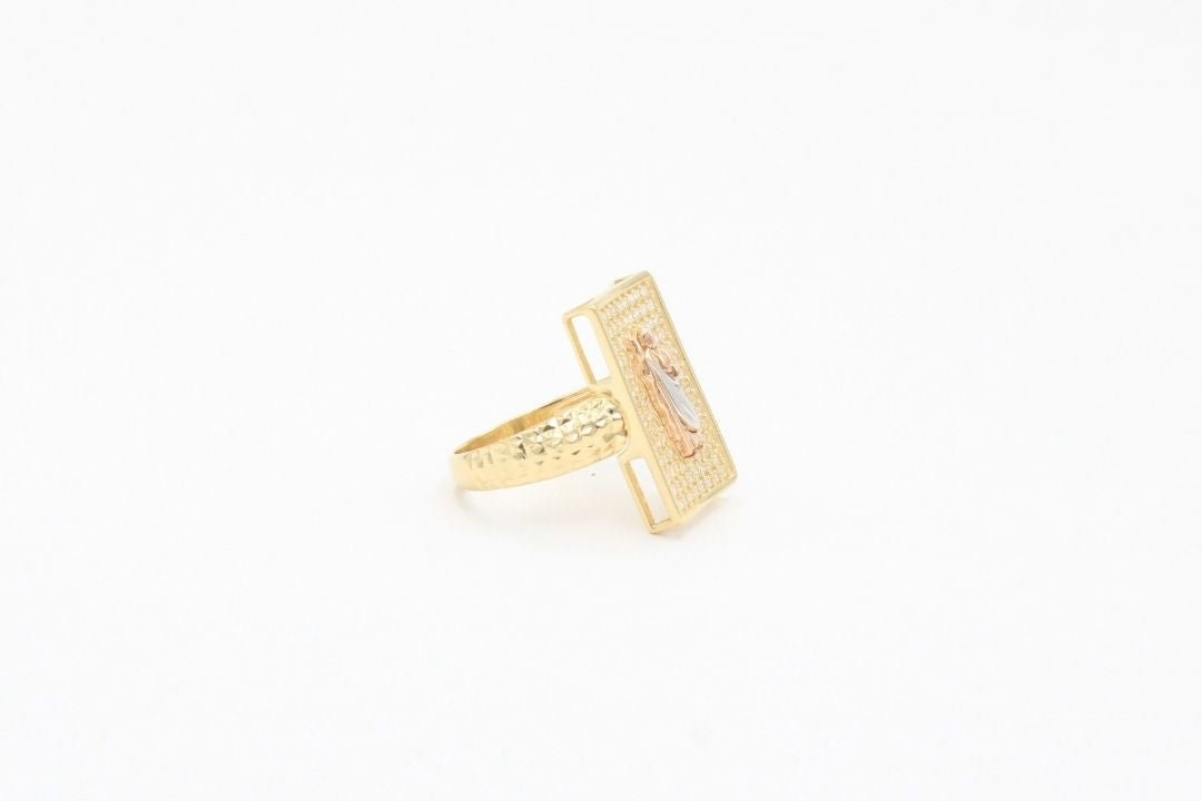 Anillo de San Judas en Oro Florentino Incrustado con Zirconias mod. 5675 - Joyería Orovel’s
