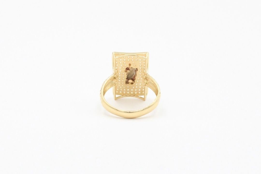 Anillo de San Judas en Oro Florentino Incrustado con Zirconias mod. 5675 - Joyería Orovel’s