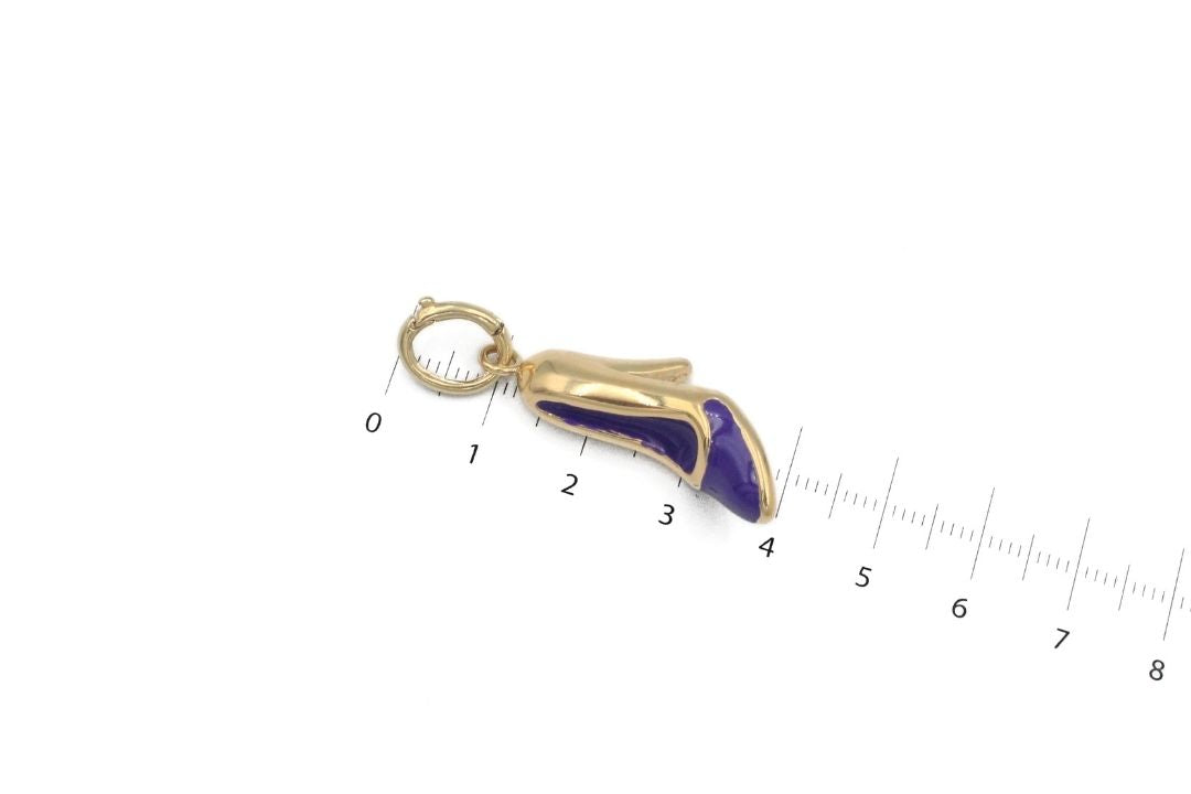 Dije de Oro 14k Zapatilla con Esmalte Morado mod. 6219