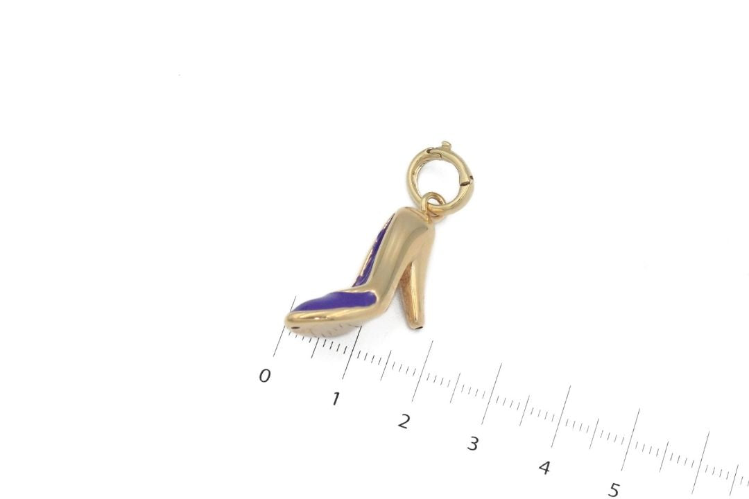 Dije de Oro 14k Zapatilla con Esmalte Morado mod. 6219