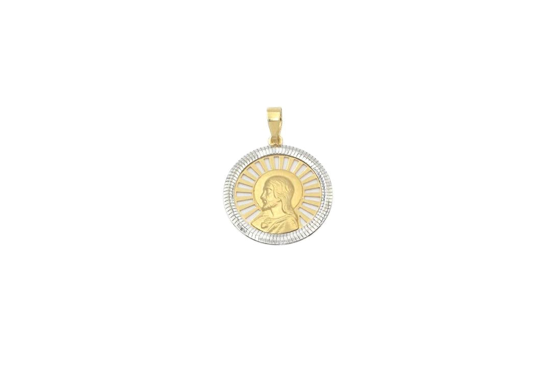 Medalla de Oro 14k Rostro Divino de Diseño Calado mod. 5913