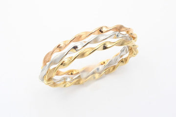 Fin de Semana de Oro 14k de Diseño Hueco con Tonos Mate mod. 2872