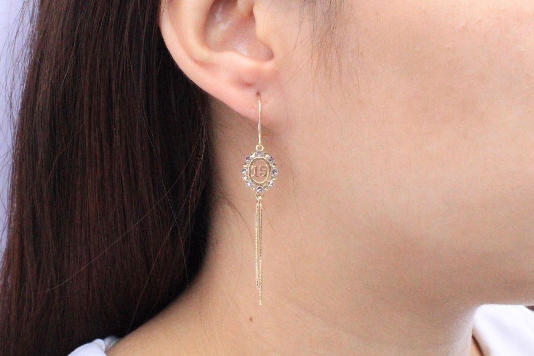 Arete Largo de XV Años con Diamantado mod. 5518