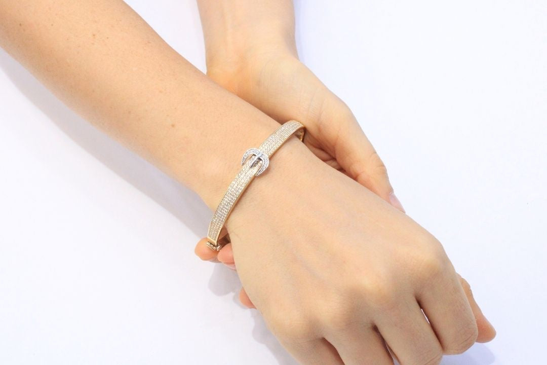 Aro de Oro 14k Cinturón con Zirconias mod. 5557