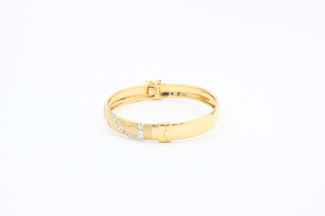 Aro de Oro 14k con Diamantado de Oro Blanco mod. 5561