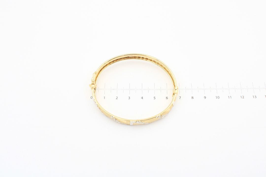 Aro de Oro 14k con Diamantado de Oro Blanco mod. 5561