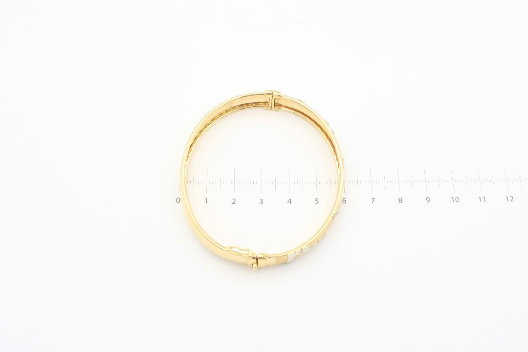 Aro de Oro 14k con Diamantado de Oro Blanco mod. 5561