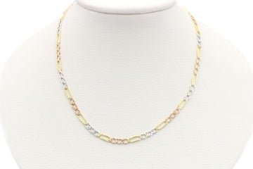 Cadena de Oro 10k Tejido 3x1 de Diseño Hueco mod. 2095