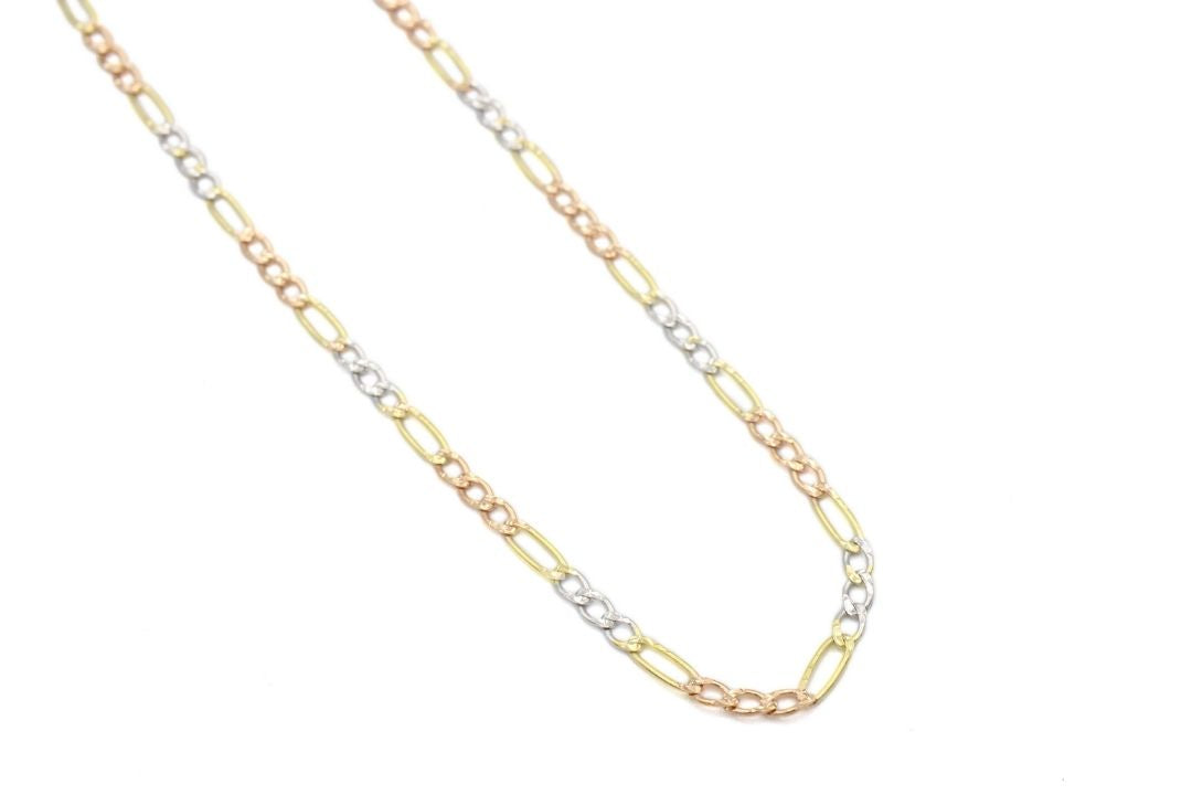 Cadena de Oro 10k Tejido 3x1 de Diseño Hueco mod. 2095