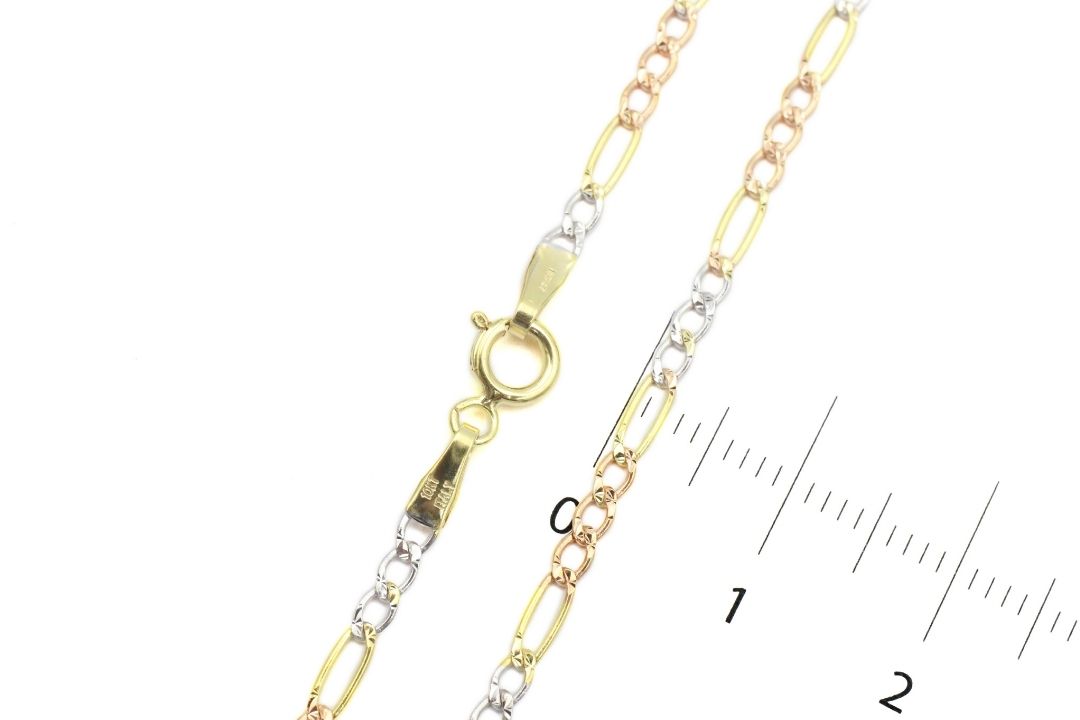 Cadena de Oro 10k Tejido 3x1 de Diseño Hueco mod. 2095