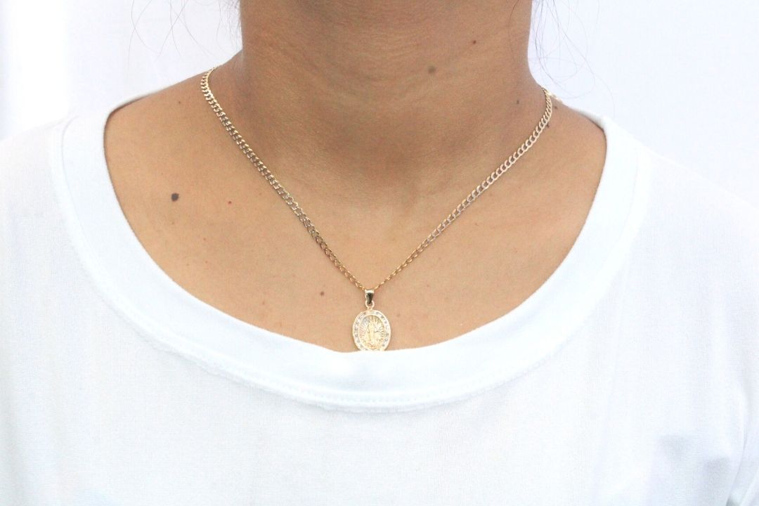 Medalla de Oro 14k Virgen Milagrosa mod. 5040