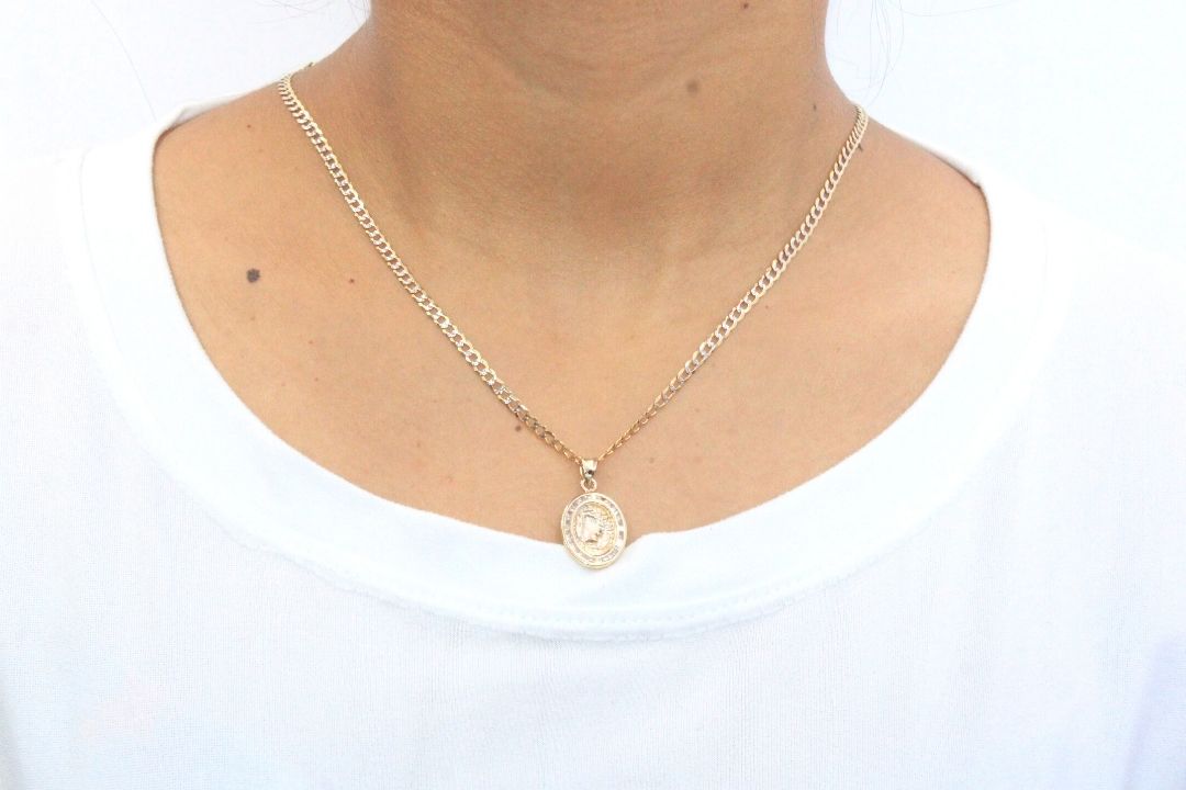 Medalla de Oro 14k Bautizo mod. 5043