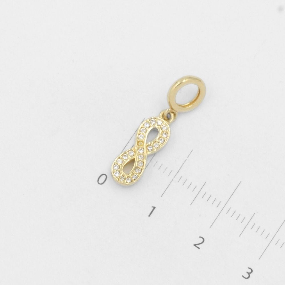 Charm de Oro 14k Aro con Infinito Incrustado con Zirconias mod. 7809