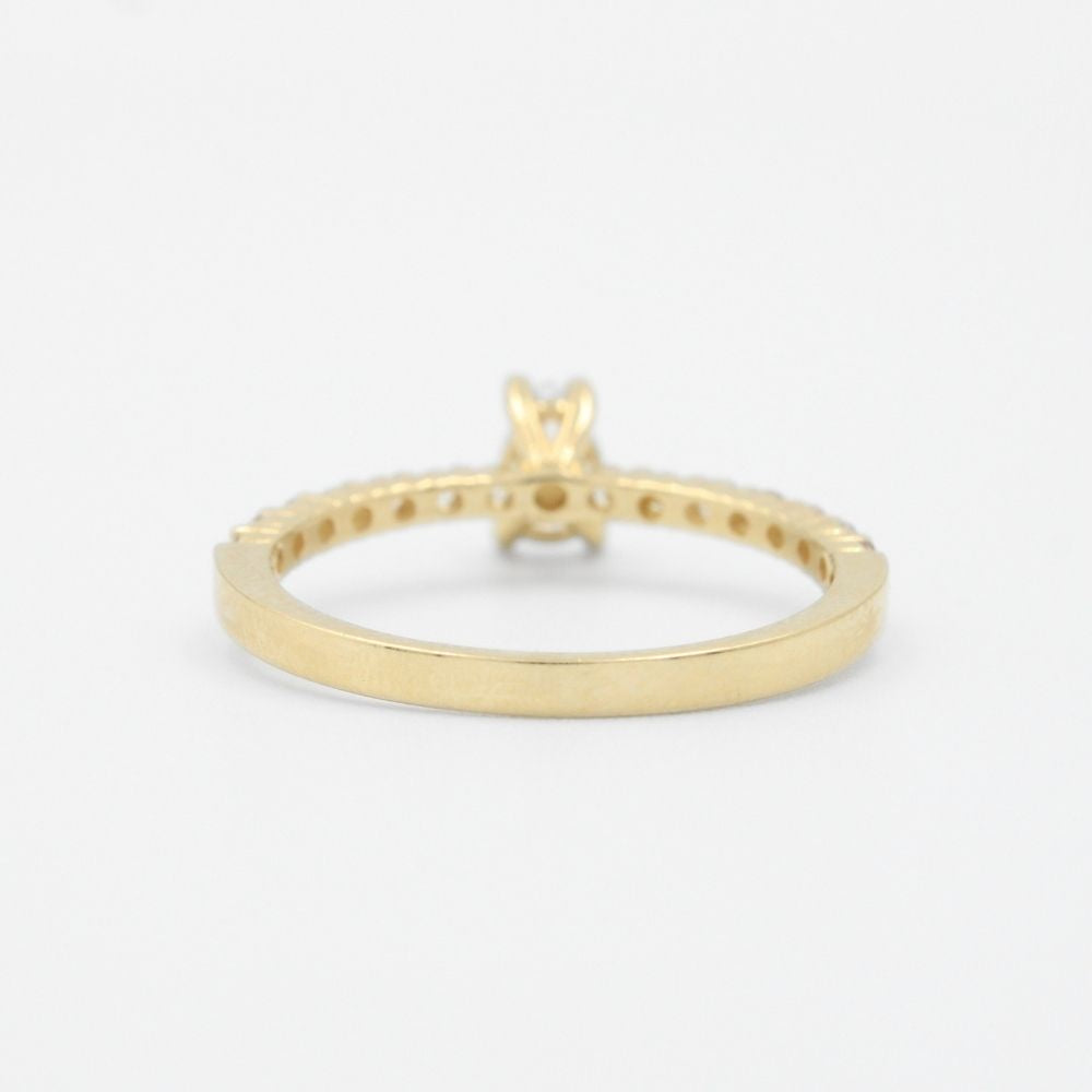Anillo de Compromiso en Oro 14k con Zirconia de Gota mod. 8973