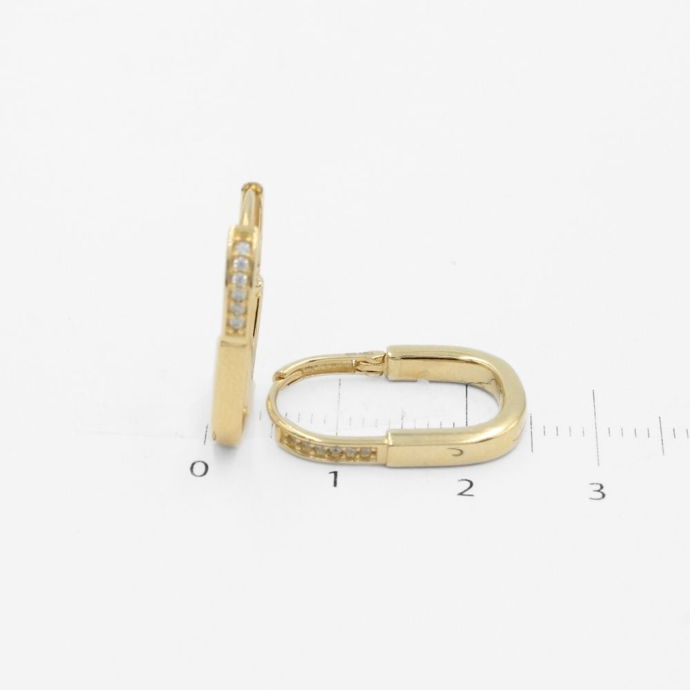 Grapa de Oro 14k Diseño Hueco y Brillante con Incrustación de Zirconias Finas mod. 9756