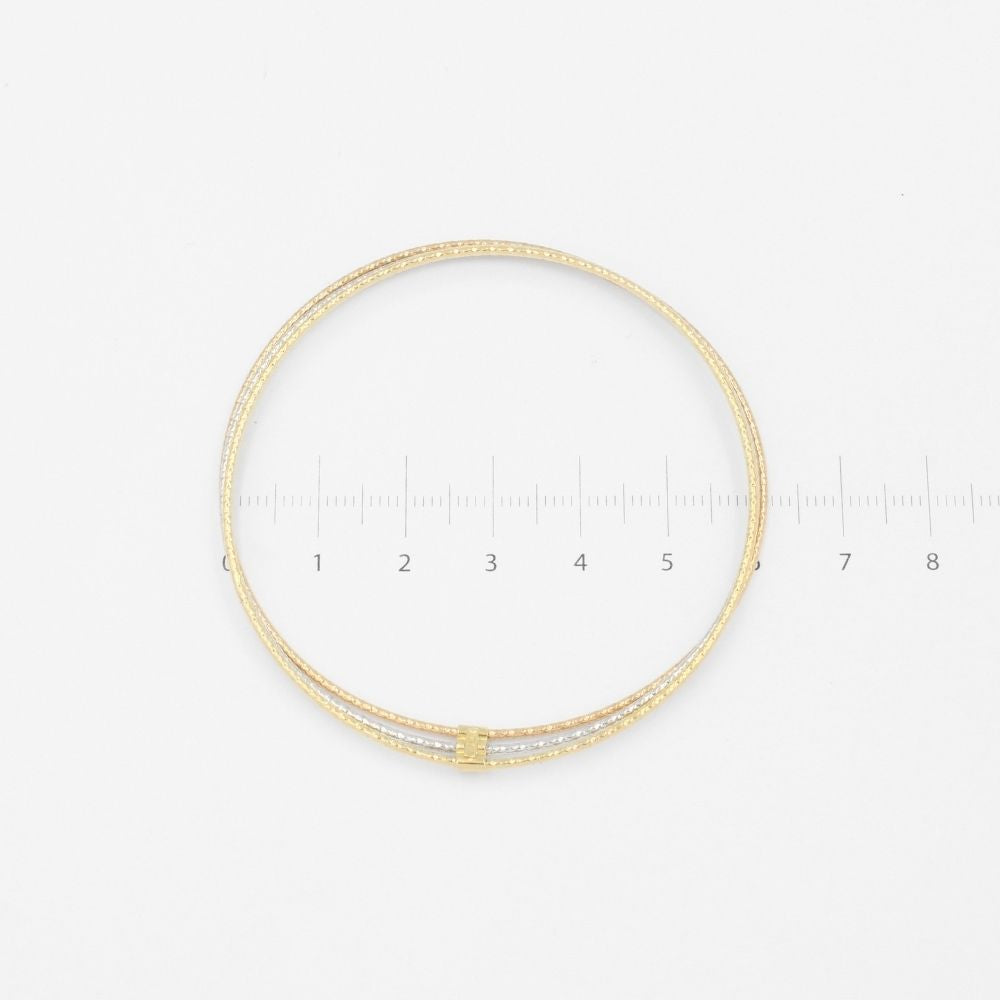 Fin de Semana de Oro 14k Hueco Tubular con Diamantado Fino mod. 9001