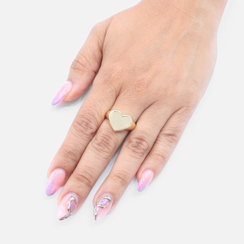 Anillo de Oro 14k Diseño de Corazón Brillante mod. 3845
