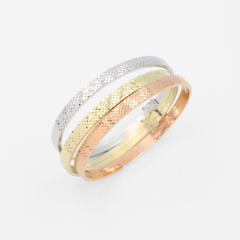 Fin de Semana de Oro 14k Hueco con Diseño Diamantado mod. 9002