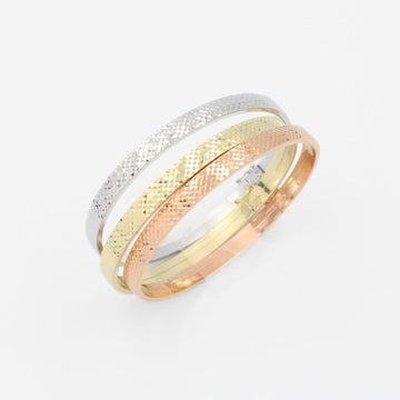 Fin de Semana de Oro 14k Hueco con Diseño Diamantado mod. 9002