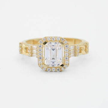 Anillo de Compromiso en Oro 14k Elegante con Zirconias mod. 8975