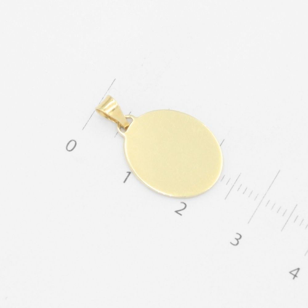 Medalla de Oro 14k con Virgen Guadalupe Incrustada en Madre Perla mod. 9539