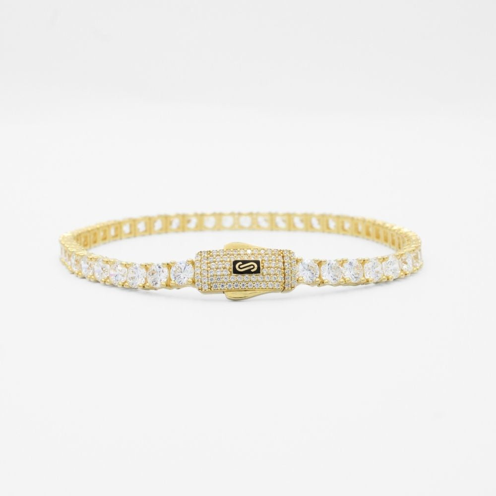 Pulsera Mónaco Chain 14k Modelo Agua No. 1 con Incrustación Swarovski mod. 9684