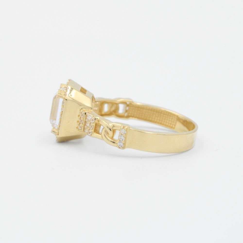 Anillo de Compromiso en Oro 14k Elegante con Zirconias mod. 8975