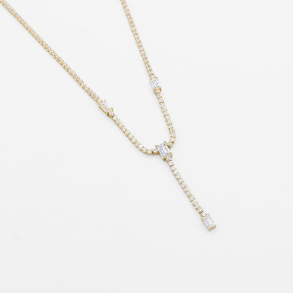 Coordinado de Oro 14k en Tiras Finas Incrustadas de Zirconias Brillantes mod. 9930