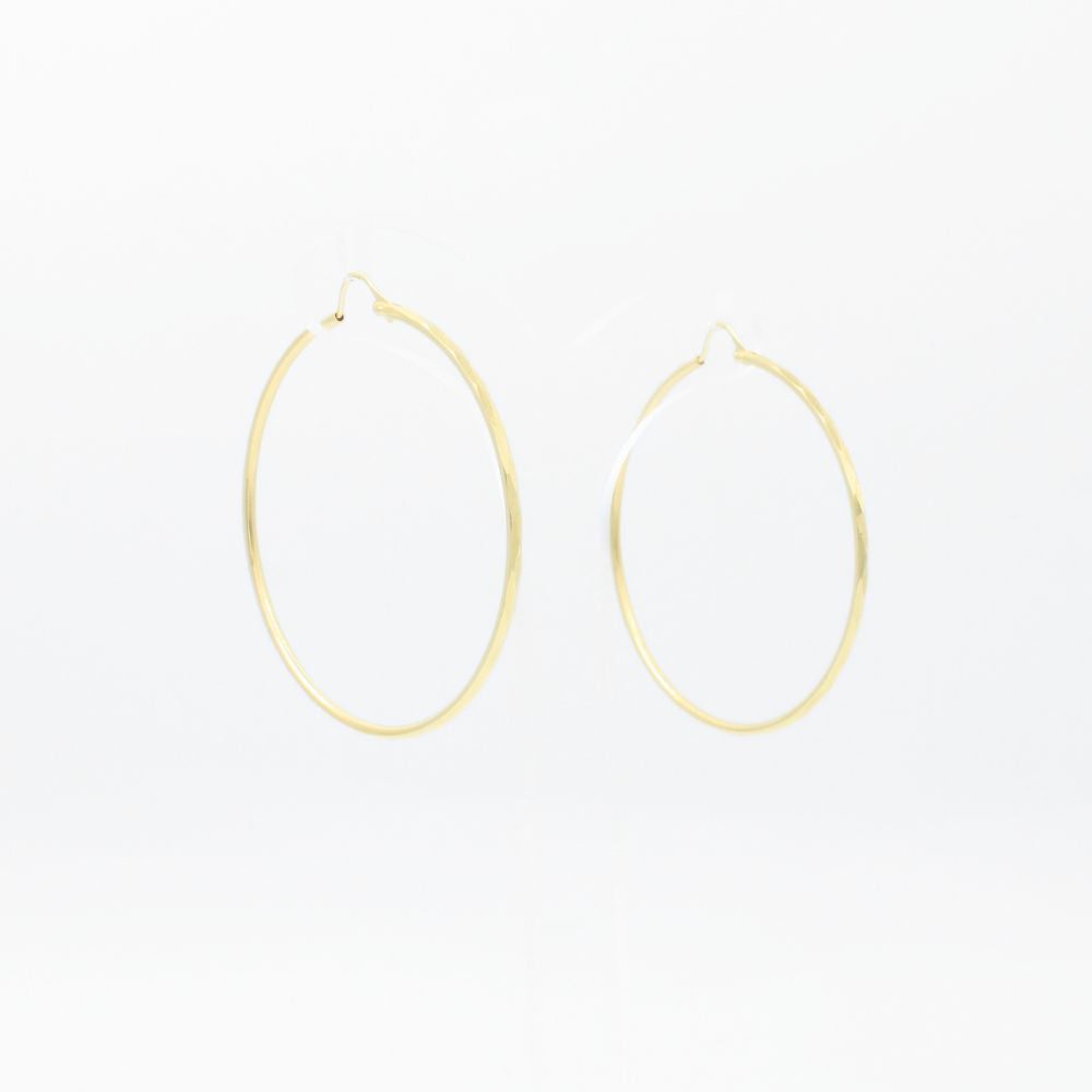 Arracada de Oro 14k Diseño Facetado de Estilo Hueco y Fino mod. 9138