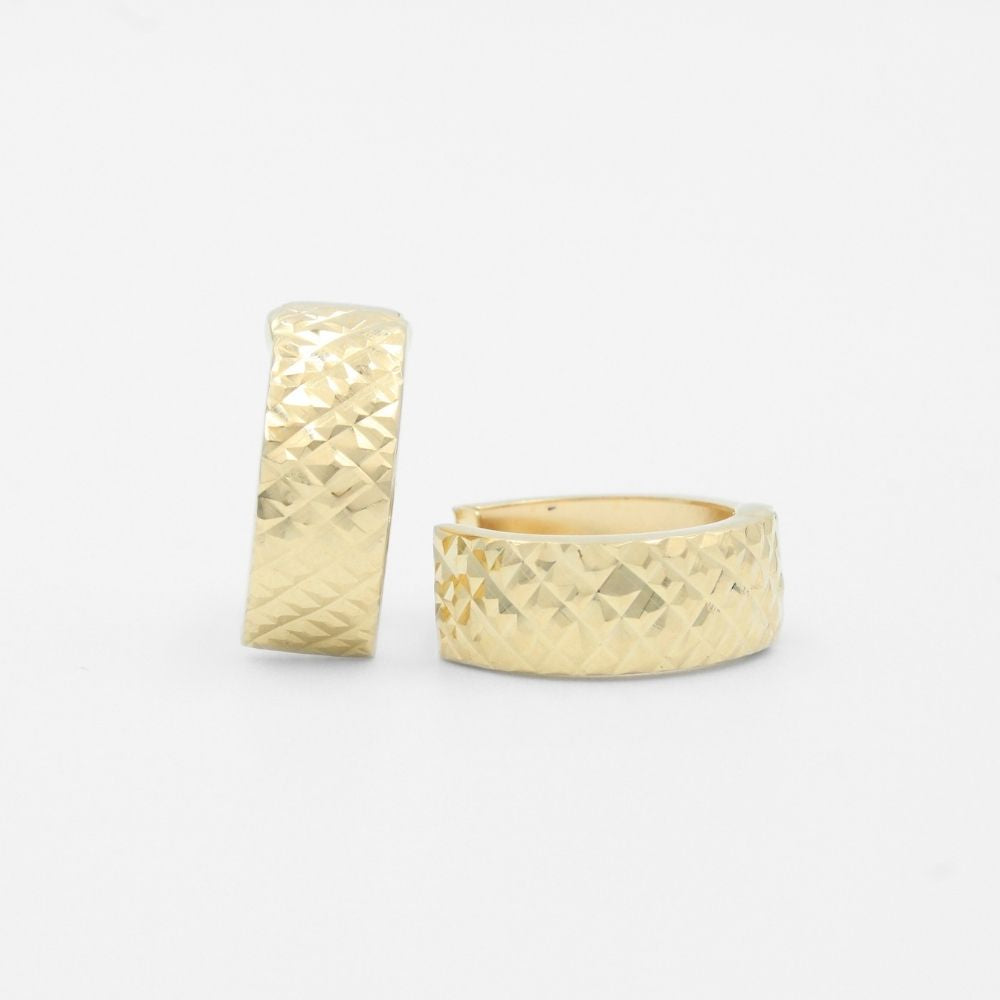 Grapa de Oro 14k Diseño Acanalado con Diamantado Fino mod. 9612