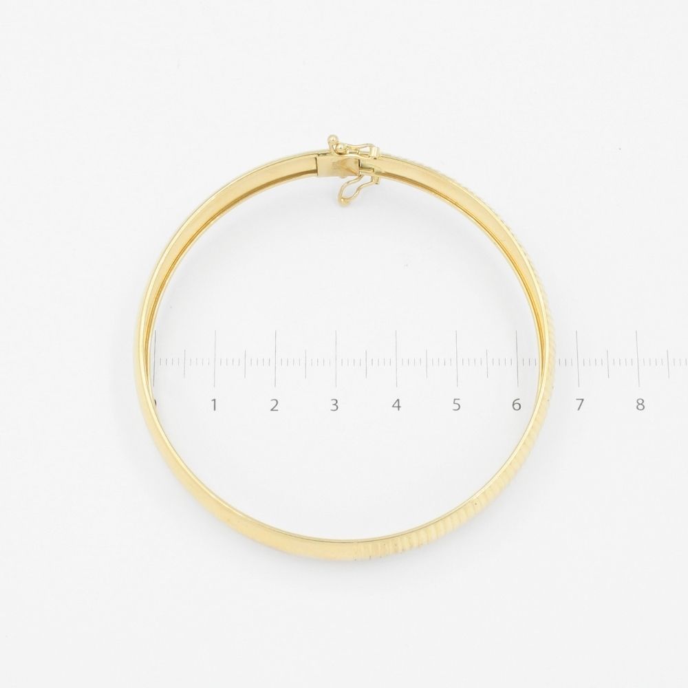 Aro de Oro 14k Hueco con Diseño Diamantado mod. 8986