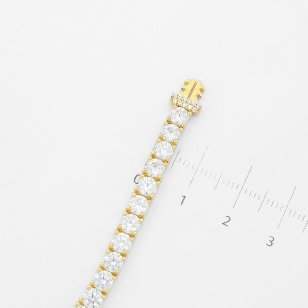 Pulsera Mónaco Chain 14k Modelo Agua No. 1 con Incrustación Swarovski mod. 9684