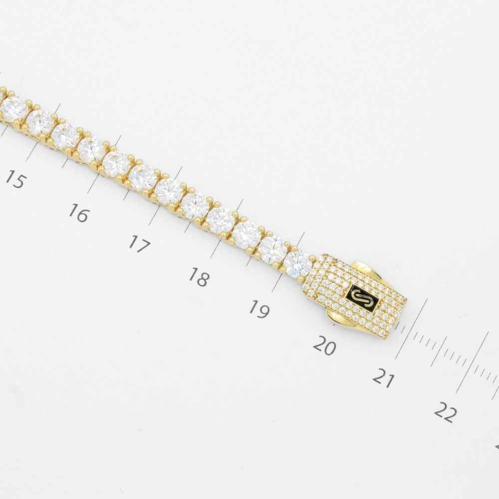 Pulsera Mónaco Chain 14k Modelo Agua No. 1 con Incrustación Swarovski mod. 9684