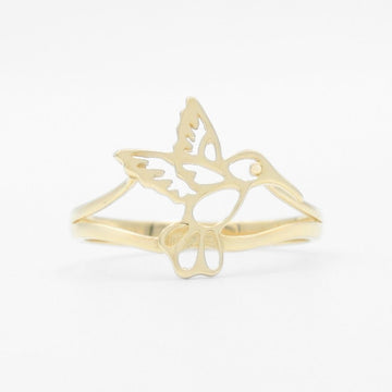 Anillo de Oro 14k Diseño Silueta de Colibrí mod. 9607