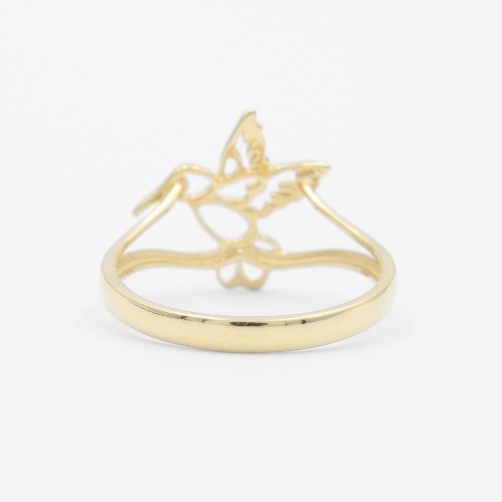 Anillo de Oro 14k Diseño Silueta de Colibrí mod. 9607