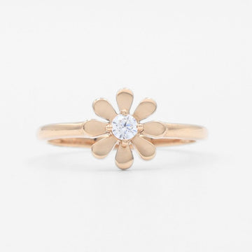 Anillo de Oro 14k Rosa Diseño con Flor y Centro de Zirconia mod. 9608