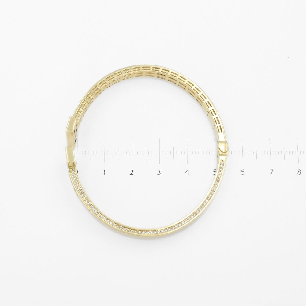 Aro de Oro 14k Diseño T con Incrustación de Zirconias mod. 9759