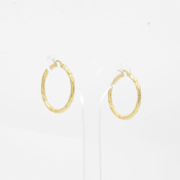 Arracada de Oro 14k Semi Torzal Hueca con Diamantado Especial mod. 7890