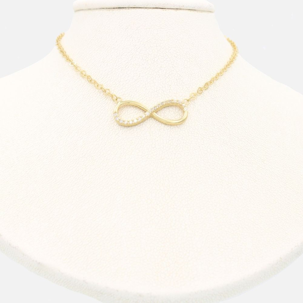 Gargantilla de Oro 14k Infinito Semi Incrustado con Zirconias Finas mod. 9629