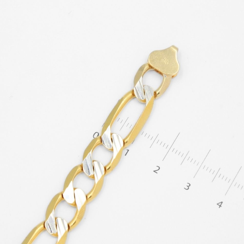 Pulsera de Eslabón Ancho en Tejido Sólido 3x1 Estilo Diamantado mod. 8692