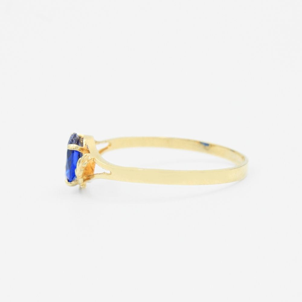 Anillo de Oro 14k de Zirconia Color Azul Zafiro mod. 9192