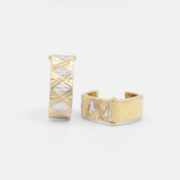 Grapa de Oro 14k con Forma Corazón y Diseño Diamantado mod. 8338
