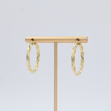 Arracada de Oro 14k con Diseño Hueco y Tejido Torzal mod. 10029